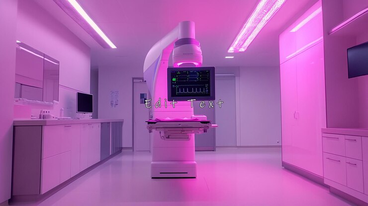 PSD sala médica moderna con máquina de radioterapia 1