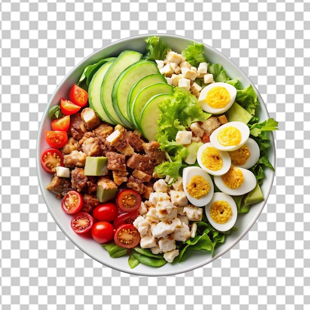 PSD salada de cobb em fundo branco