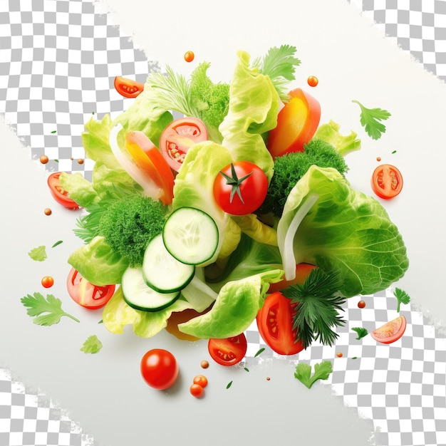 PSD salada de legumes frescos em fundo transparente