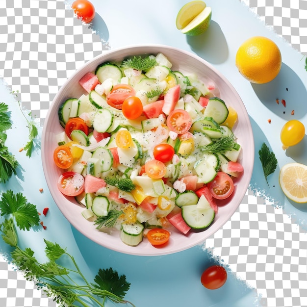 PSD salada de vegetais com fundo transparente