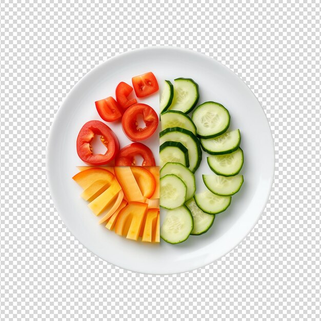 PSD salada de vegetais isolada em branco