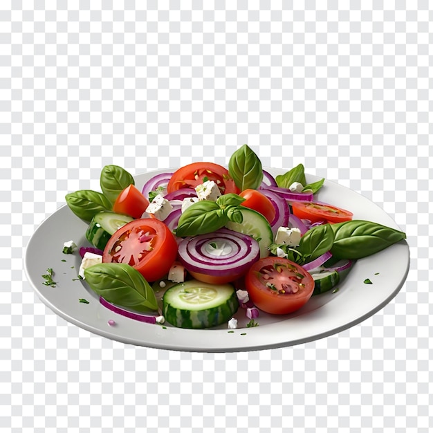 Salada de vegetais isolada em fundo transparente