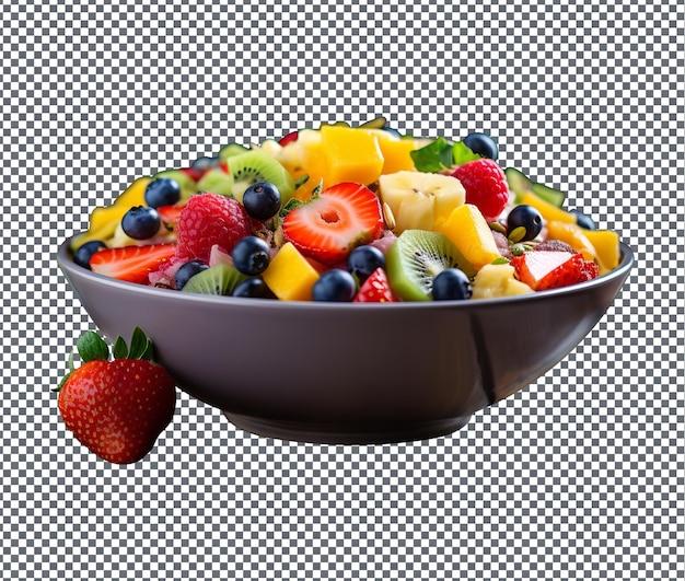 PSD salada de frutas frescas aislada sobre un fondo transparente