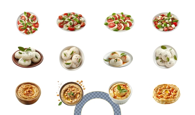 Salada mediterrânea e hummus