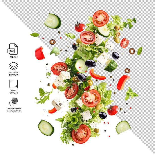 Salada voadora isolada sem fundo