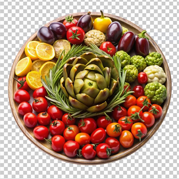 PSD salade biologique fraîche avec des tomates cerises mûres png