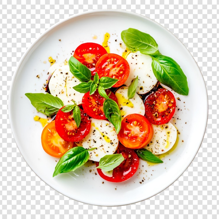 PSD une salade délicieuse et saine sur une assiette blanche sur un fond transparent