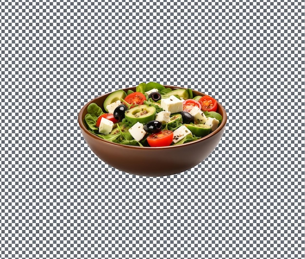 Salade d'épinards et de feta naturelles et fraîches isolées sur fond transparent