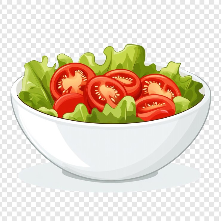 PSD salade fraîche dans un bol blanc