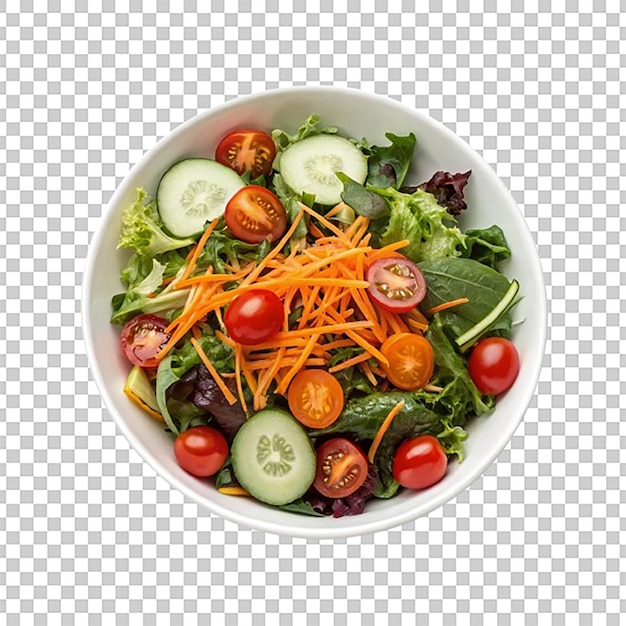 Salade fraîche avec des verts mélangés, des tomates à la cerise, du concombre et des carottes hachées