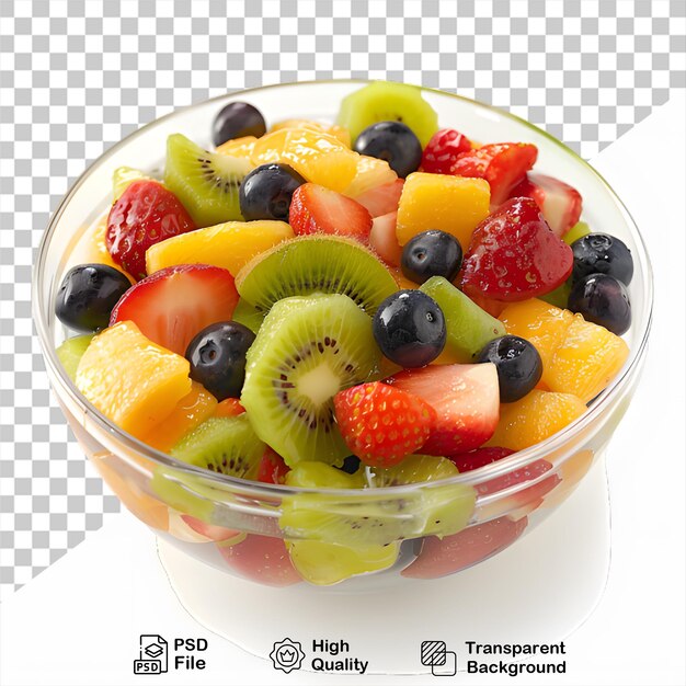 PSD salade de fruits frais et transparents avec un fond transparent