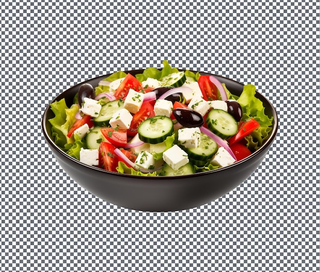 Salade grecque naturelle et fraîche isolée sur fond transparent