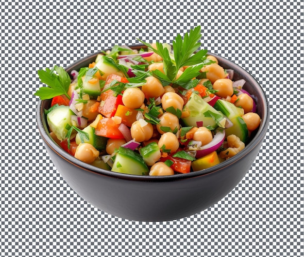 PSD salade de pois chiches délicieuse isolée sur un fond transparent