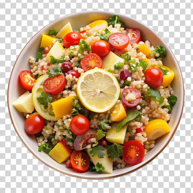 PSD salade de quinoa sur un bol sur un fond transparent