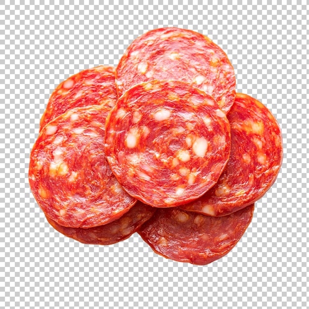 Salami isoliert auf durchsichtigem Hintergrund