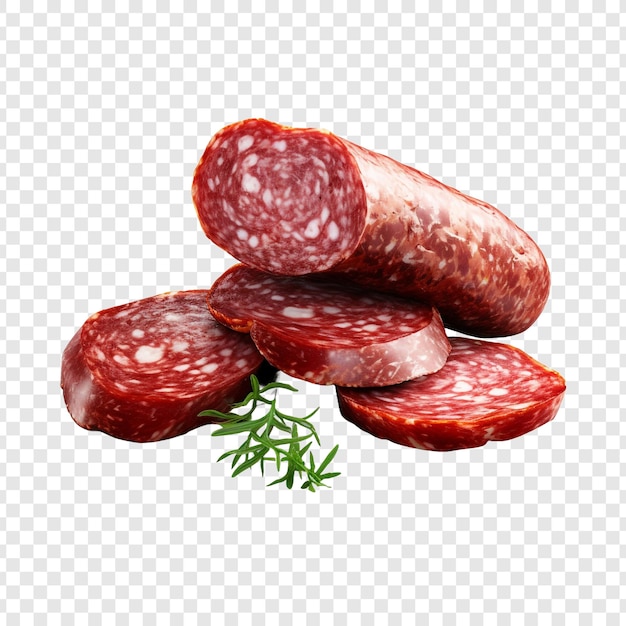 Salami isoliert auf transparentem Hintergrund