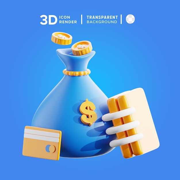 PSD salário do psd ilustração 3d