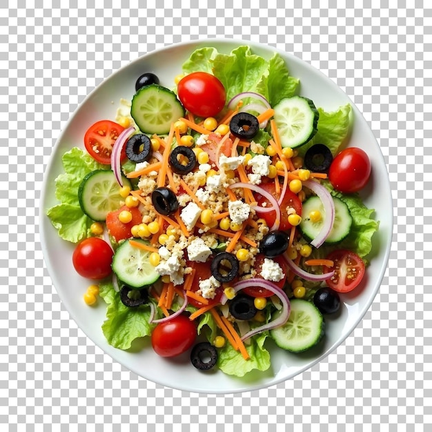 Salatrezept farbenfrohe, nahrhafte Beilage mit isolierter PNG auf durchsichtigem Hintergrund