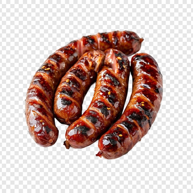 PSD salchichas a la parrilla deliciosas jugosas barbacoa comida de verano carne picante aperitivo sabroso