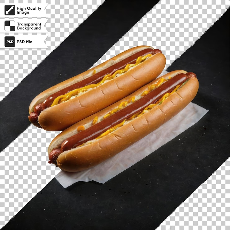 PSD salchichas psd en fondo transparente con capa de máscara editable