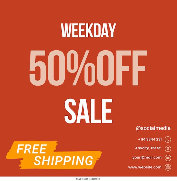 SALE 50 OFF plantilla de publicación de Instagram diseño Psd promoción de las redes sociales diseño de venta