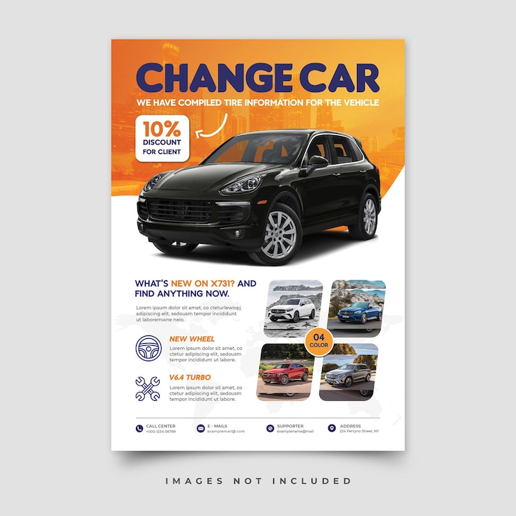 PSD sale new car flyer template