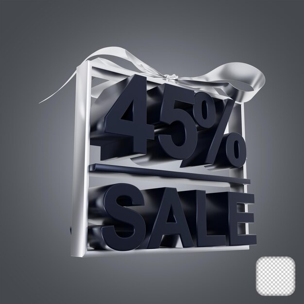 PSD sale-rabattpreis 45 prozent 3d-illustration