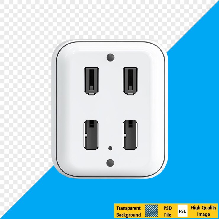 PSD salida de cargador de pared usb quad