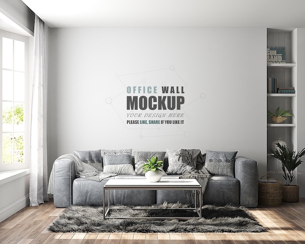 Salon conçu avec une maquette murale de style américain