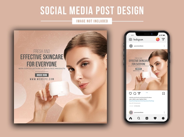 Le salon promotionnel de soins de la peau pour femmes propose un modèle PSD de publication sur les réseaux sociaux