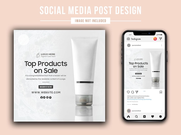 Le salon promotionnel de soins de la peau pour femmes propose un modèle PSD de publication sur les réseaux sociaux