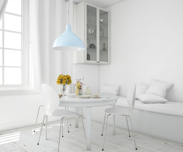 salon avec table et maquette de canapé