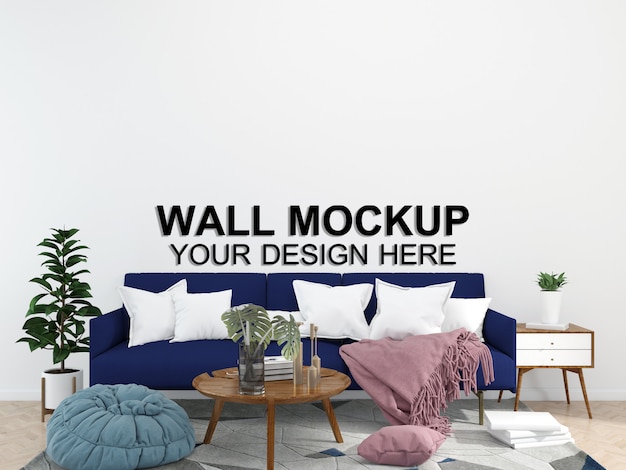 Salone interno casa mockup