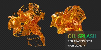 PSD salpicadura de aceite con diseño de gotas premium psd