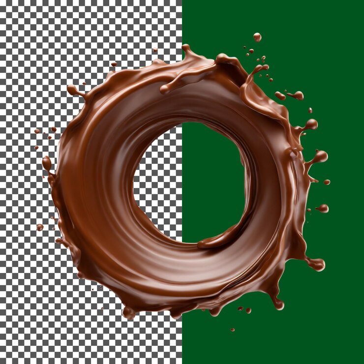 PSD una salpicadura de chocolate lujoso chocolate onda salpicadura para proyectos creativos en fondo transparente