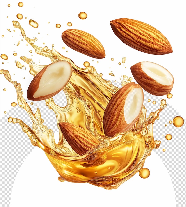 PSD una salpicadura de líquido amarillo con la palabra nueces