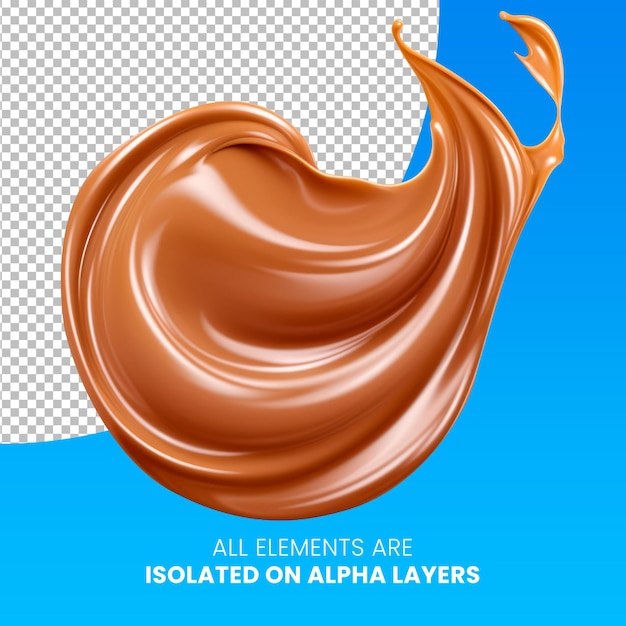 Salpicadura de mantequilla de maní PSD aislada en capa alfa png