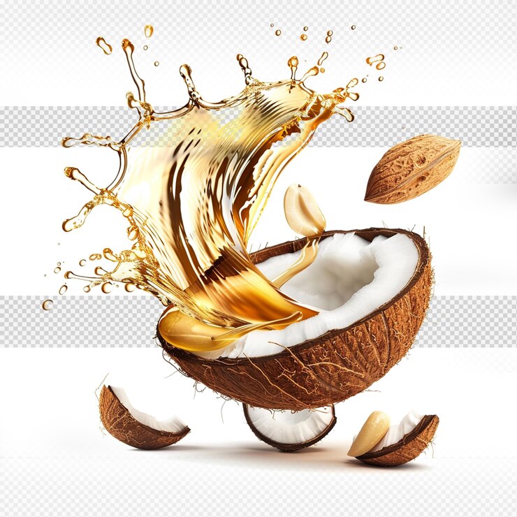 PSD salpicaduras de aceite de coco