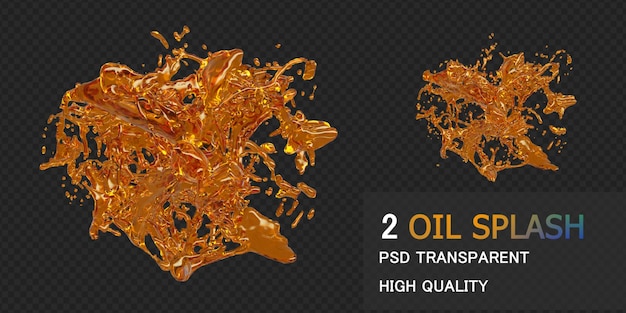 Salpicaduras de aceite de oliva con diseño aislado de gotas psd premium