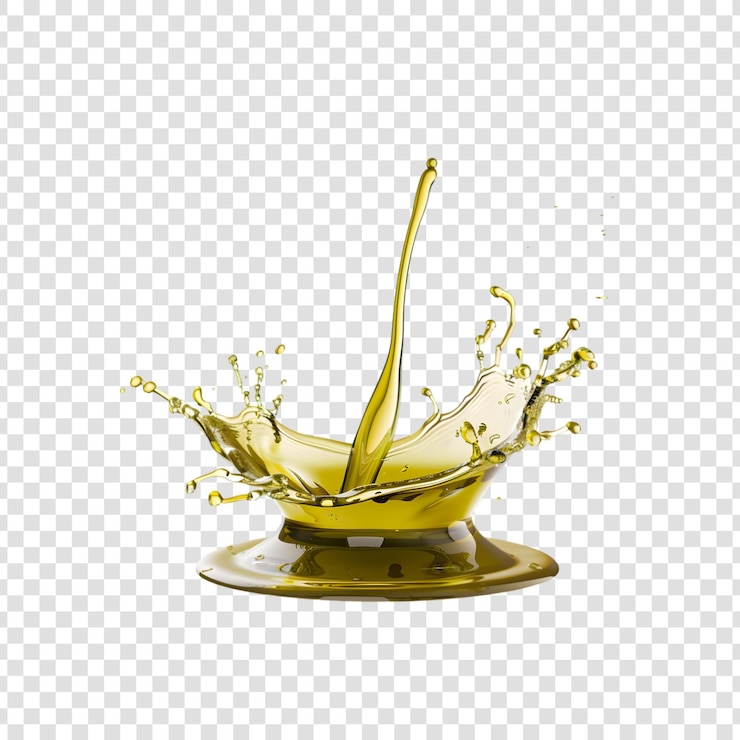 PSD salpicaduras de aceite de oliva o líquido de suero cosmético aislado sobre un fondo blanco