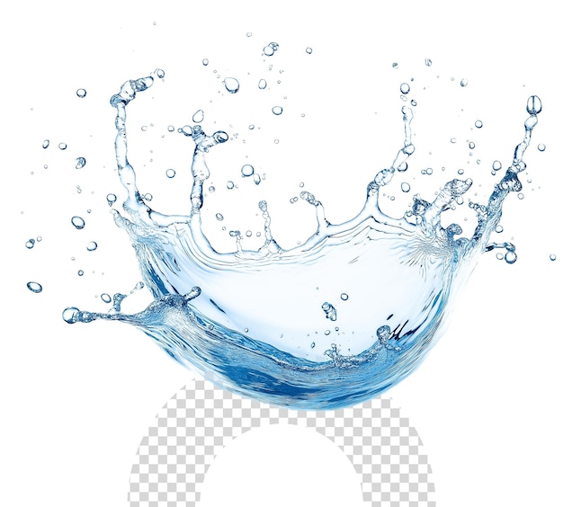 Salpicaduras de agua aisladas sobre un fondo transparente
