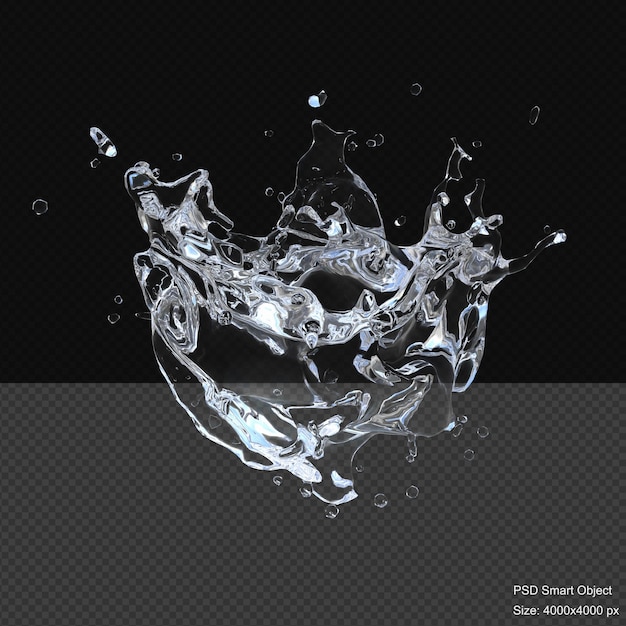 PSD salpicaduras de agua aislado render 3d