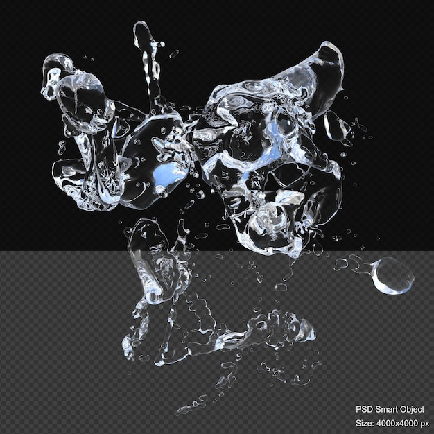 PSD salpicaduras de agua aislado render 3d