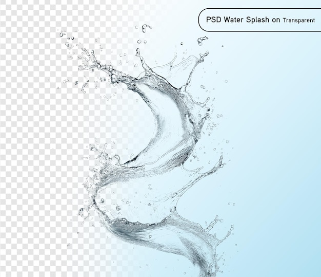 salpicaduras de agua azul aisladas en fondo transparente psd y png