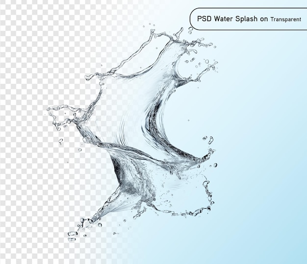 Las salpicaduras de agua azul PSD y PNG se aíslan en transparente