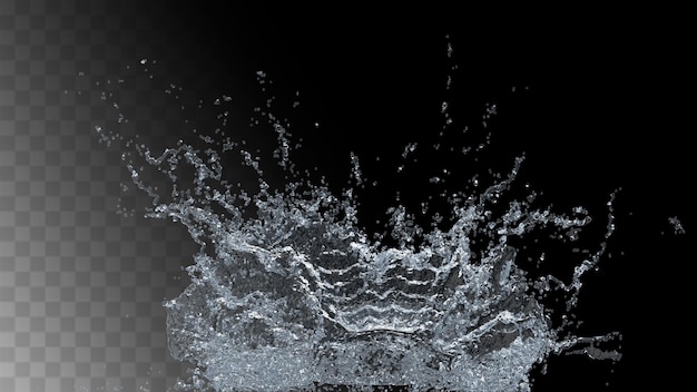 Salpicaduras de agua dinámicas con fondo transparente