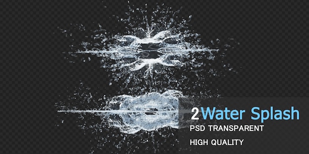 Salpicaduras de agua con gotas diseño aislado PSD Premium