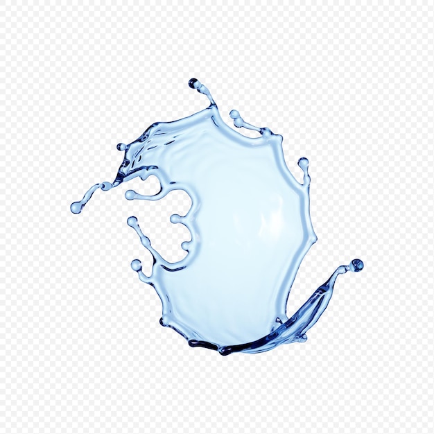 Las salpicaduras de agua son transparentes y aisladas.