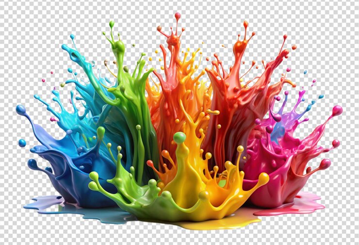 PSD las salpicaduras de color 3d en png