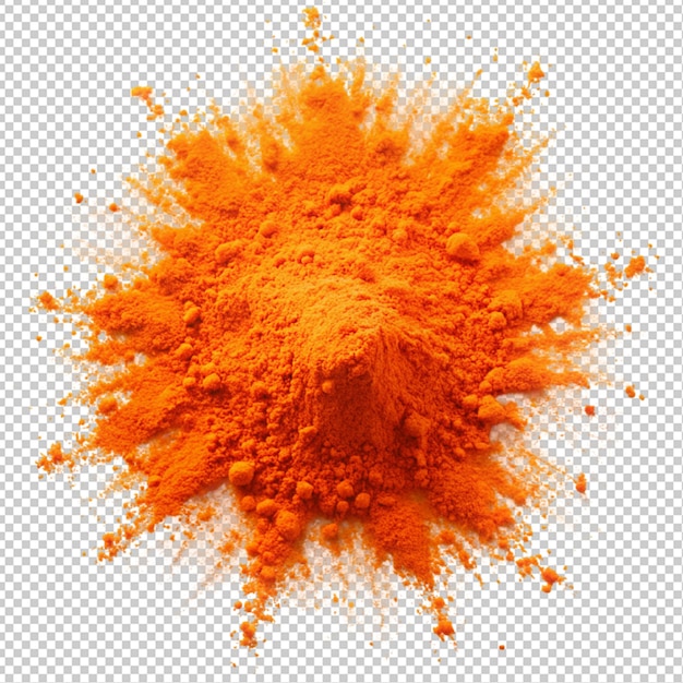 PSD salpicaduras de color naranja en un fondo transparente